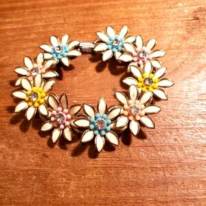 Vintage Enamel Flower Bracelet